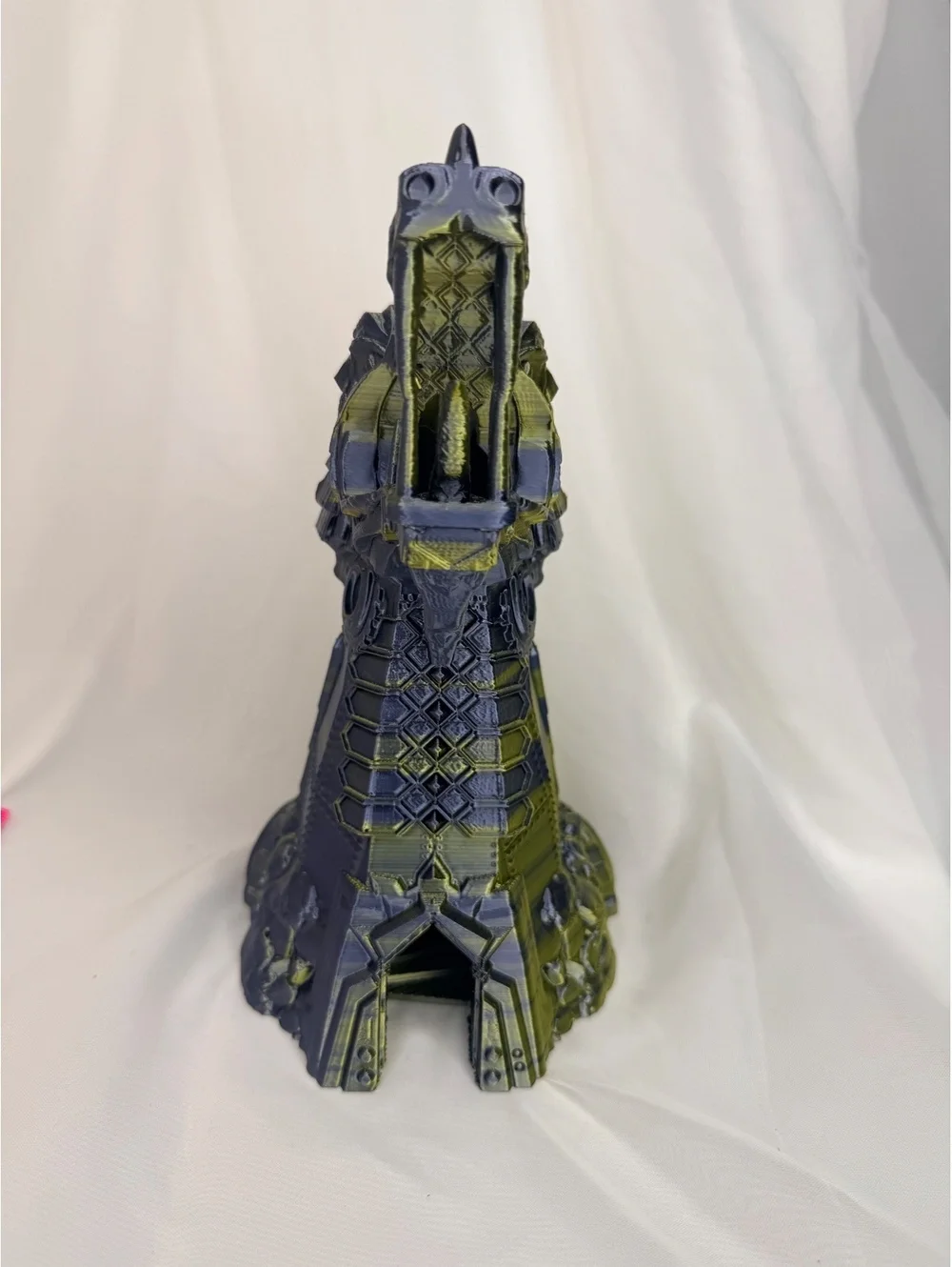 Green and Grey Dragon Dice Tower for D&D Tabletop Gaming 9” 3D Printed
